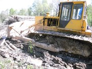 Болотный трактор с бульдозерным оборудованием Б-10МБ б/у